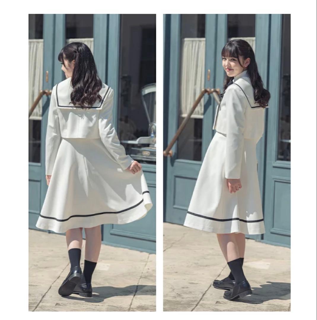 ひまわり 卒業式セレモニードレス　ホワイト ジャケットジャンパースカート