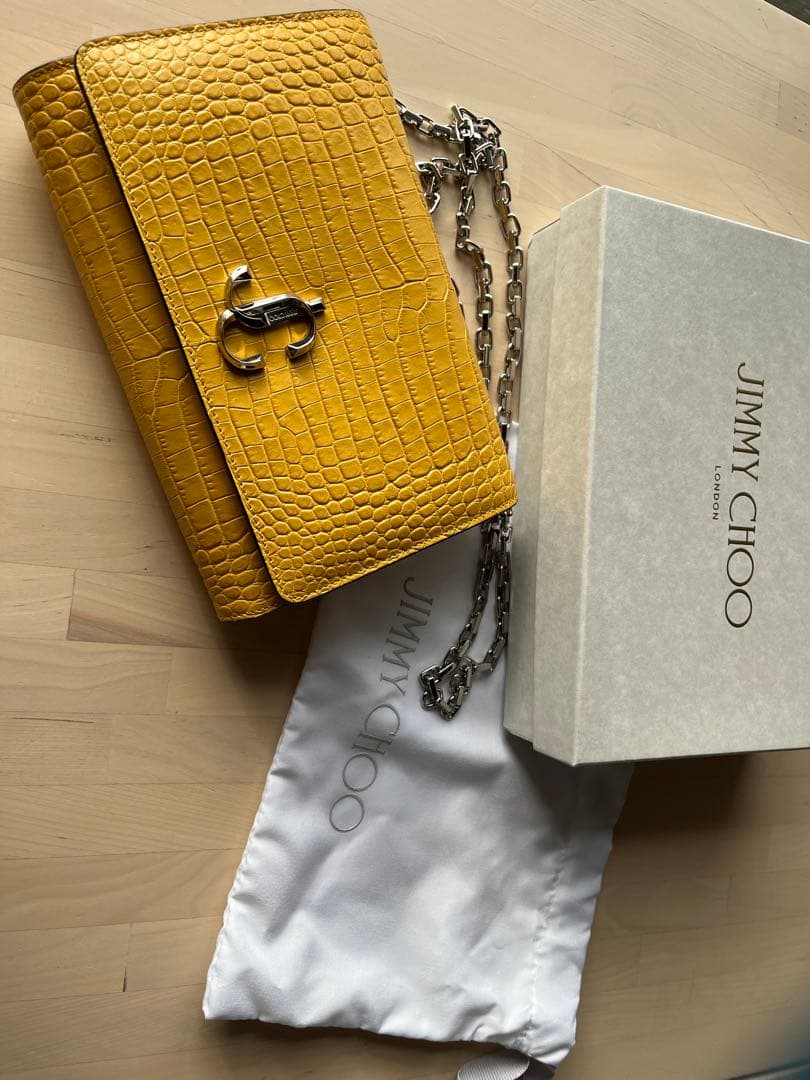 JIMMY CHOO イエロー ショルダーバッグ クラッチバッグ