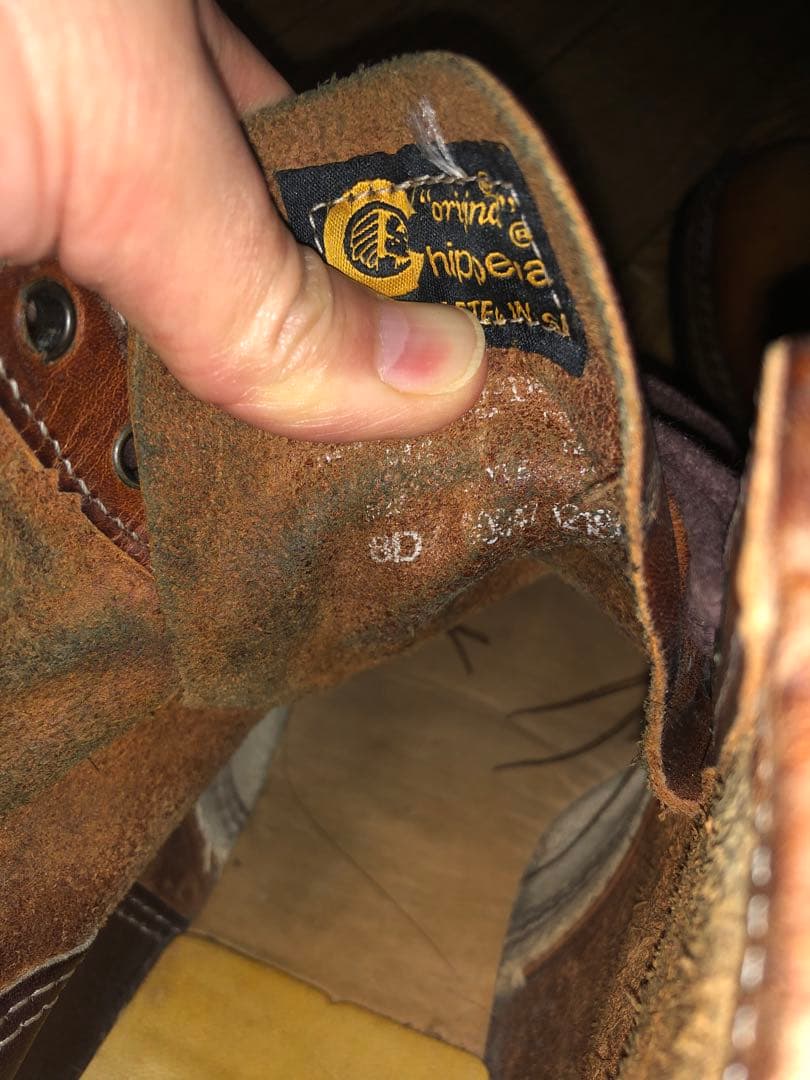 Chippewa チペワ　ブラウン ワークブーツ ミッドカット