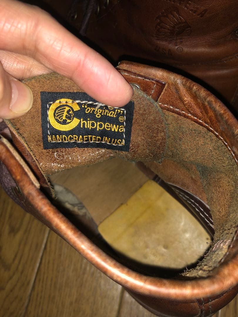 Chippewa チペワ　ブラウン ワークブーツ ミッドカット