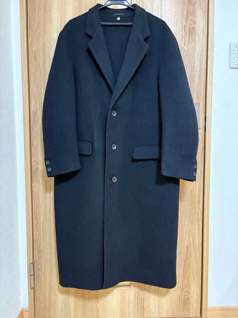 【新品未使用】MUJI Laboカシミヤ混チェスターコート Mサイズ ブラック