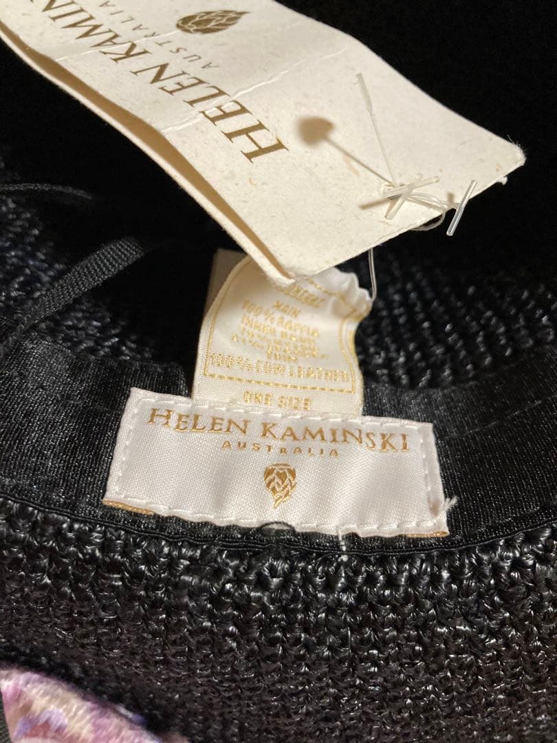 ♪ヘレンカミンスキー アンダルシア ロウン 麦わら帽子 黒色 未使用品！タグ付き