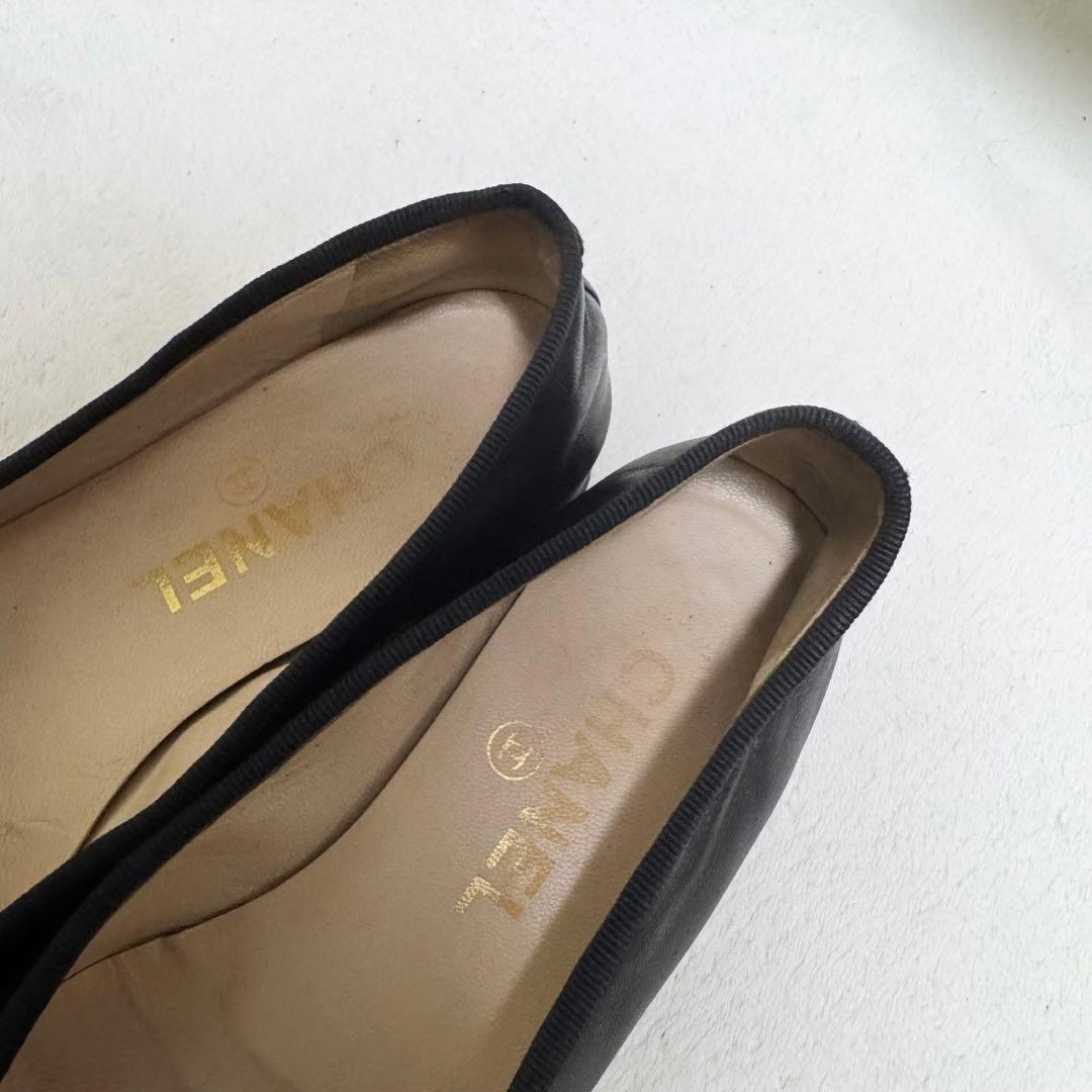 CHANEL シャネル　22cm 黒　ブラック フラット　バレエ　ココマーク