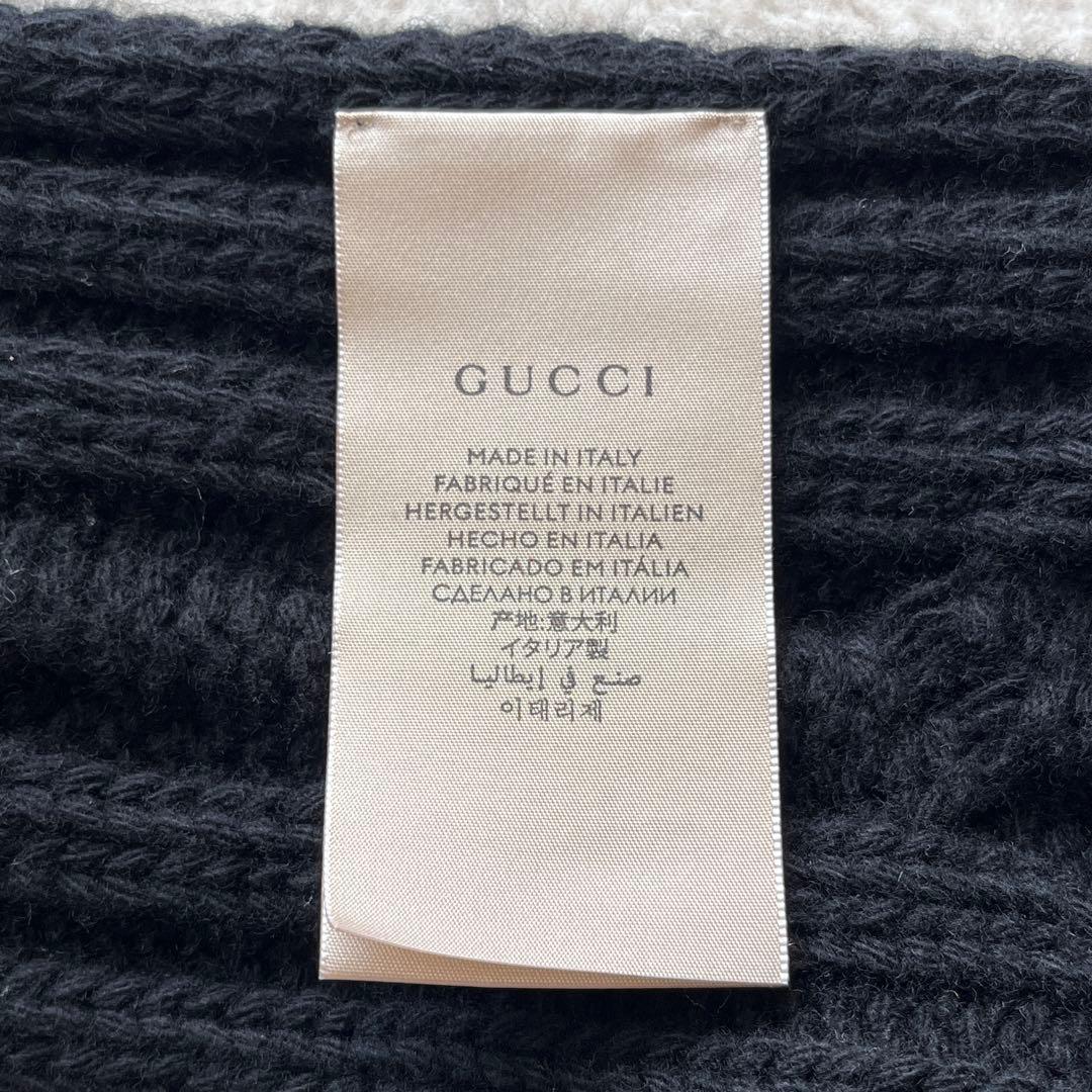 新品未使用✨GUCCI ノースフェイス コラボ ウール マフラー　黒