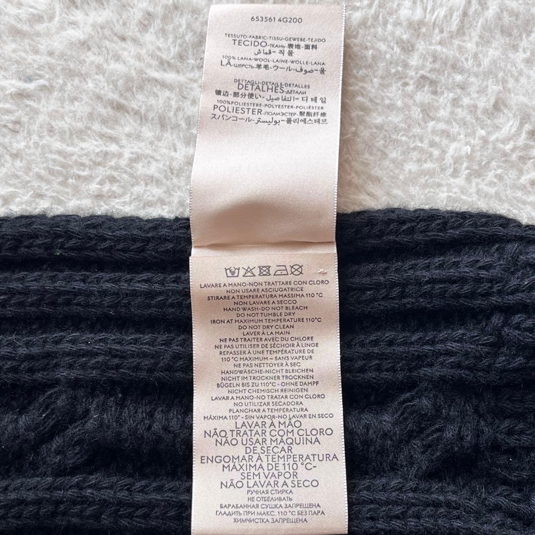 新品未使用✨GUCCI ノースフェイス コラボ ウール マフラー　黒