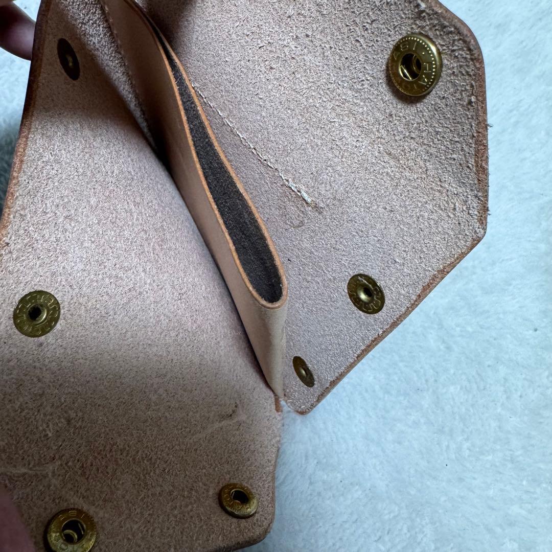 【五助屋レザー】人気✨ライダースミニウォレット改　ブッテーロ　茶芯