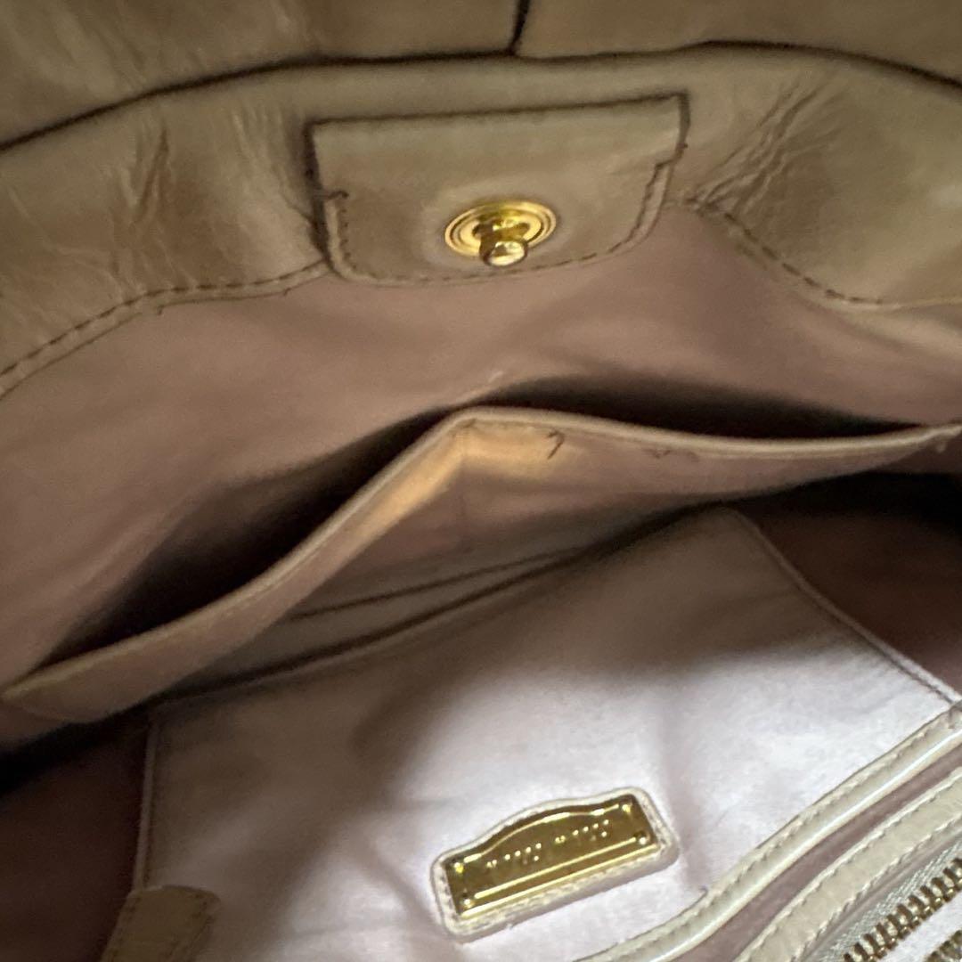 ミュウミュウ　ハンドバッグ　ヴィッテロルクス　2way レザー　ベージュ