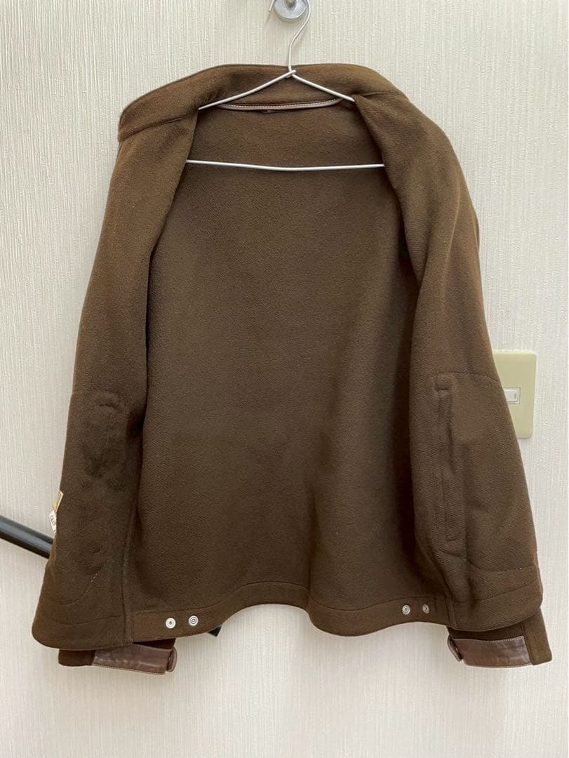 【油淋鶏】エルメス ジャケット カシミヤ100％ レザー メンズサイズ50