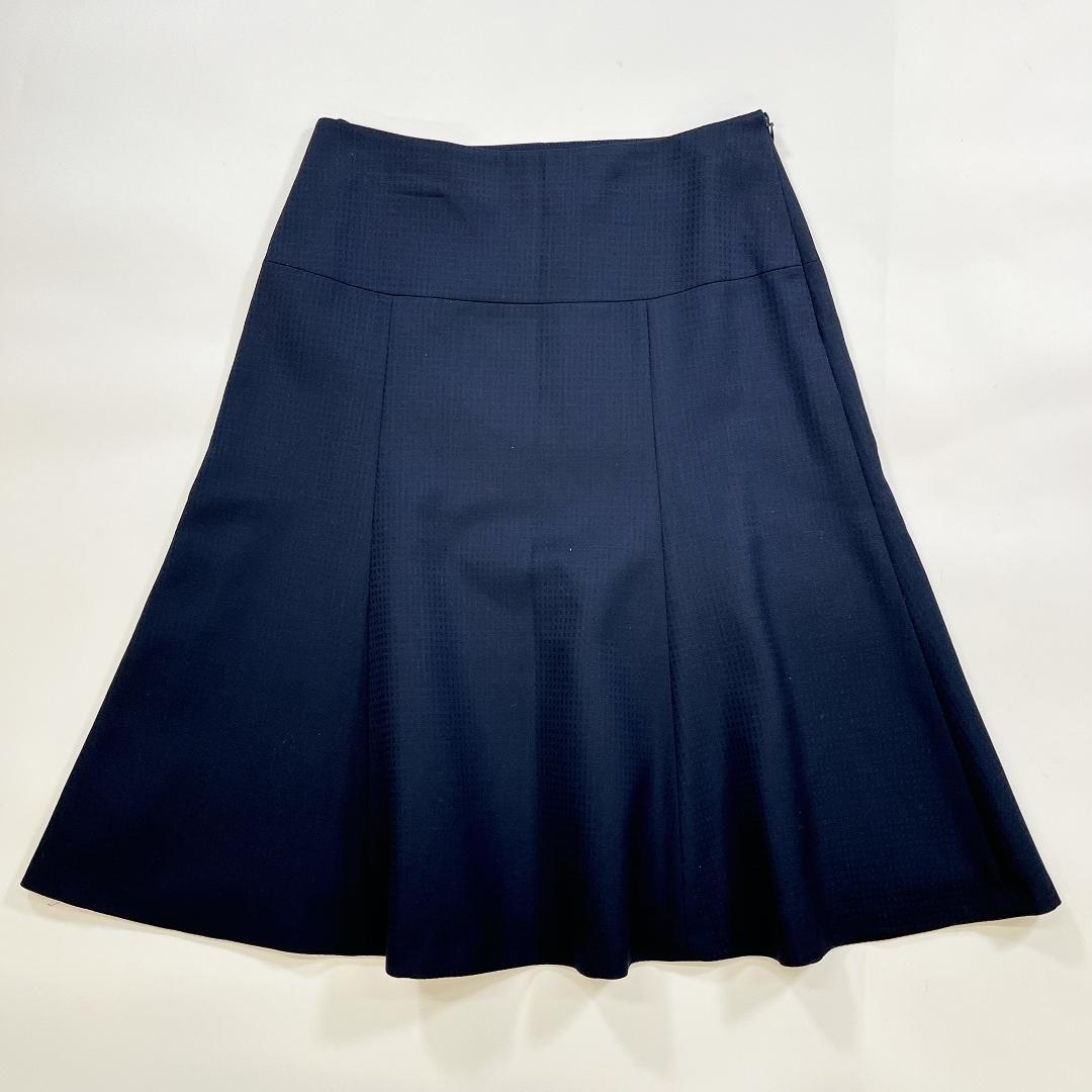 美品 theory luxe スーツ ネイビー 40 L ノーカラー スカート