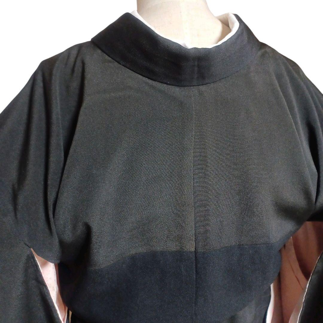 アンティーク婚礼 黒 袷 正絹 花嫁衣裳 大正浪漫 レトロ 逸品 km030