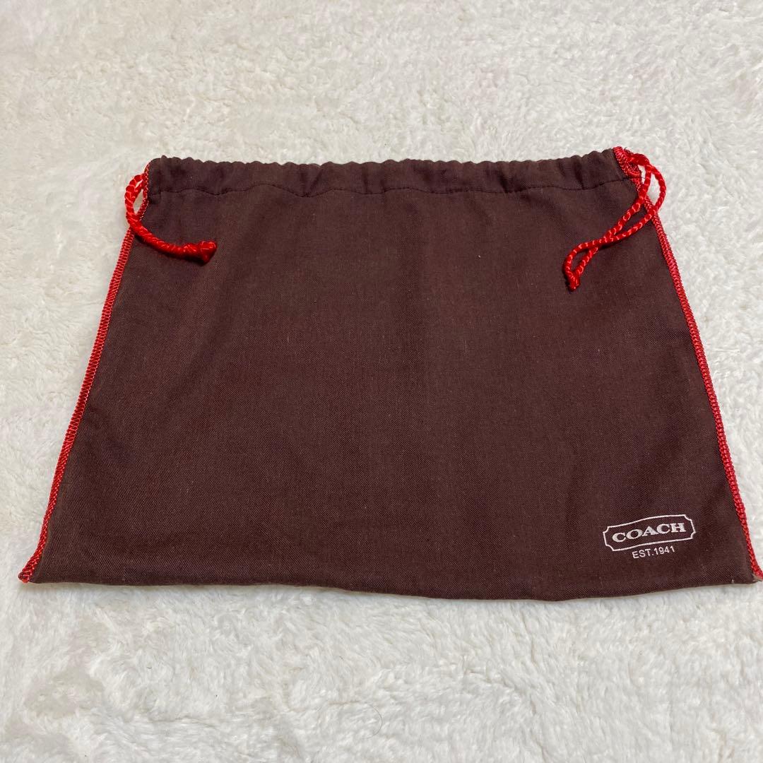 【保存袋付】COACH コーチ シグネチャー スエード ショルダーバッグ 茶色