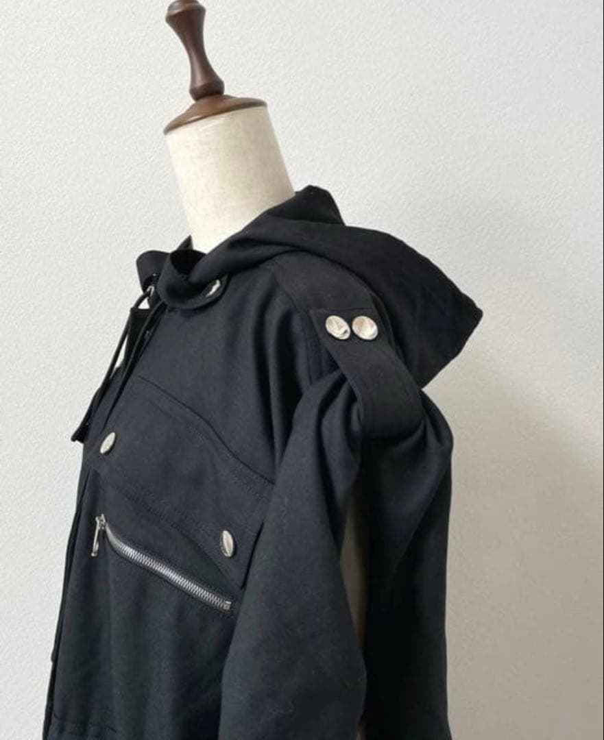 2018AW Chloe クロエ ロング ポンチョ コート ケープ 34 黒