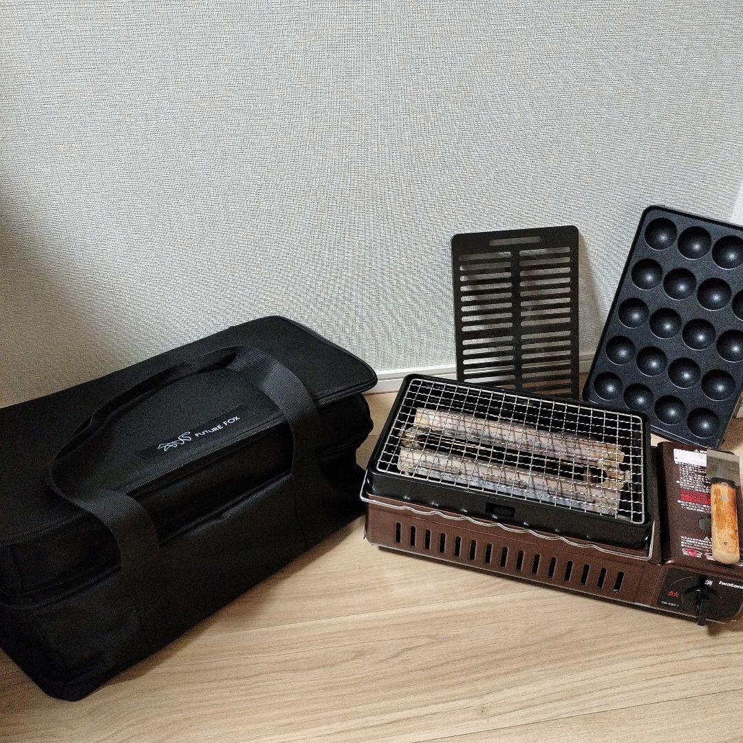 イワタニ 炙りや 炉ばた焼器 （炎たこプレート、鉄板、収納ケース付き）