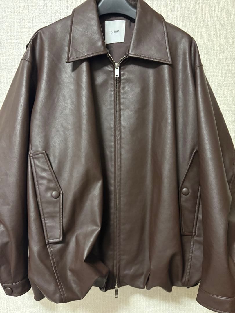 ジャケット・アウター CLANE FAKE LEATHER BALLOON JACKET