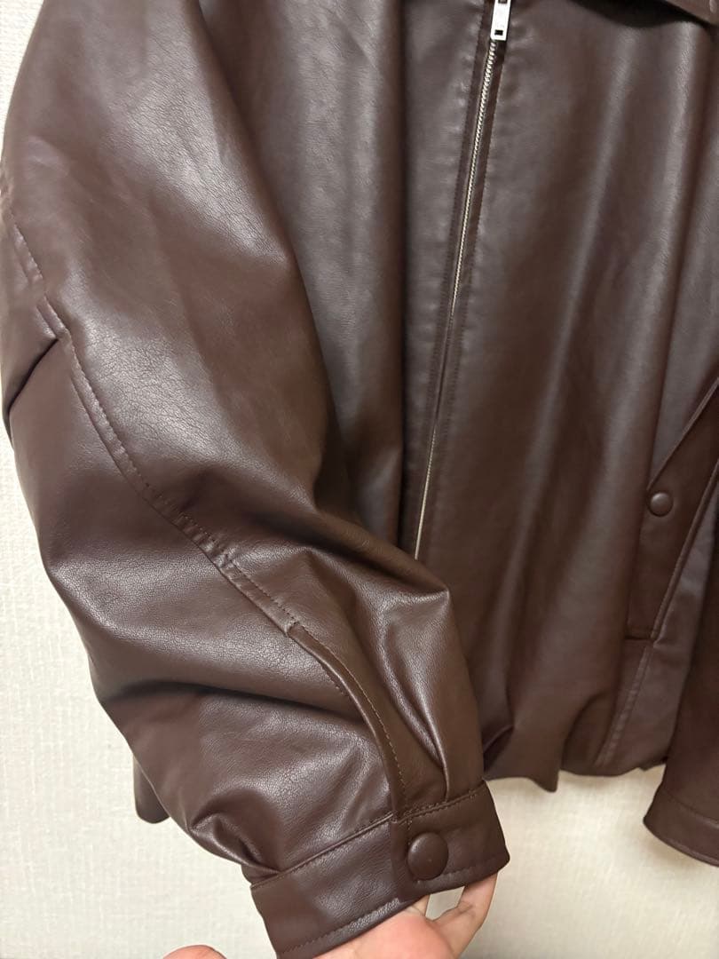 ジャケット・アウター CLANE FAKE LEATHER BALLOON JACKET