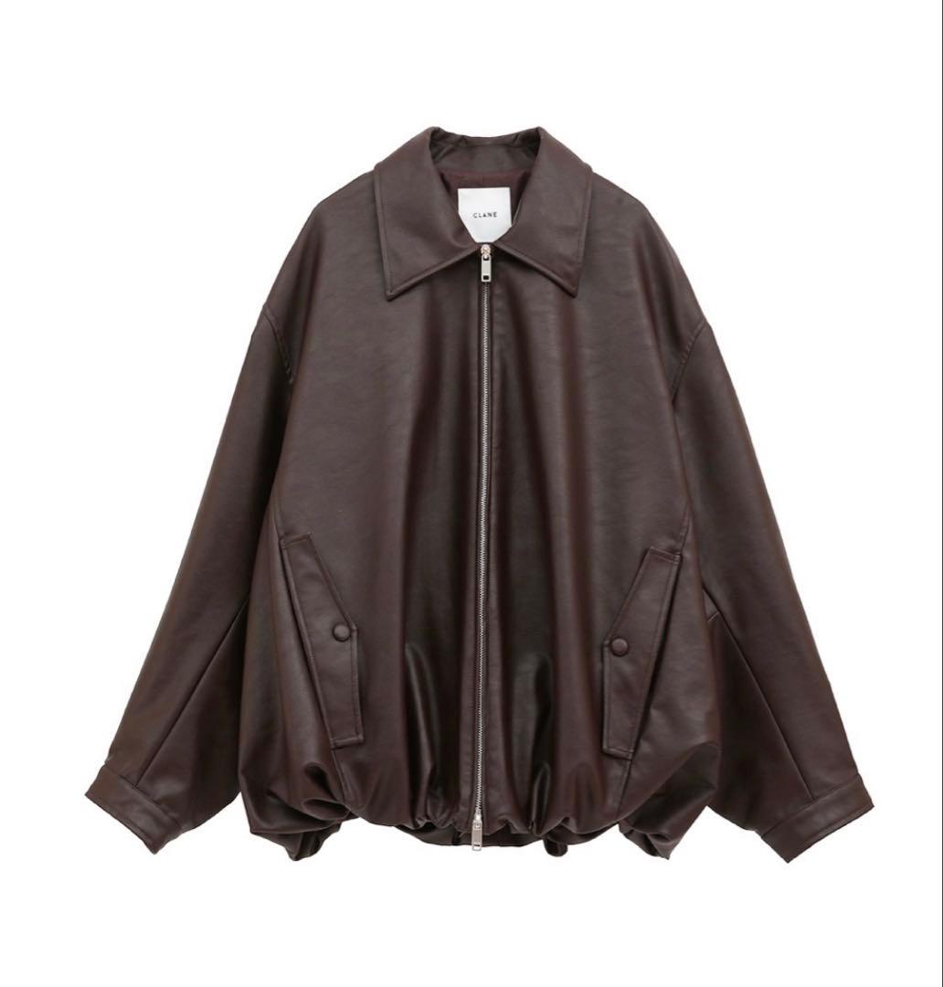 ジャケット・アウター CLANE FAKE LEATHER BALLOON JACKET