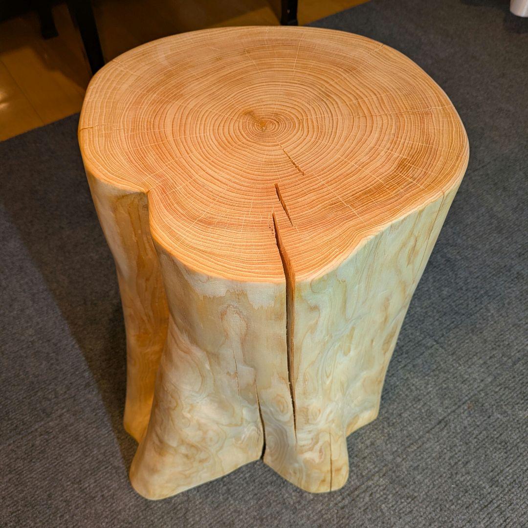 3104　檜⑤　切り株　丸太　椅子　 スツール　高さ約42㎝