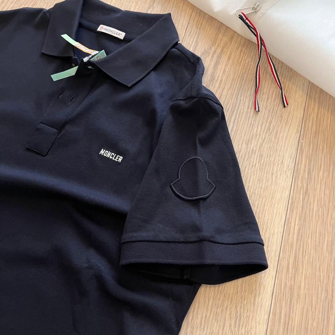 【ハナサク】MONCLER ストレッチポロシャツ ネイビー M