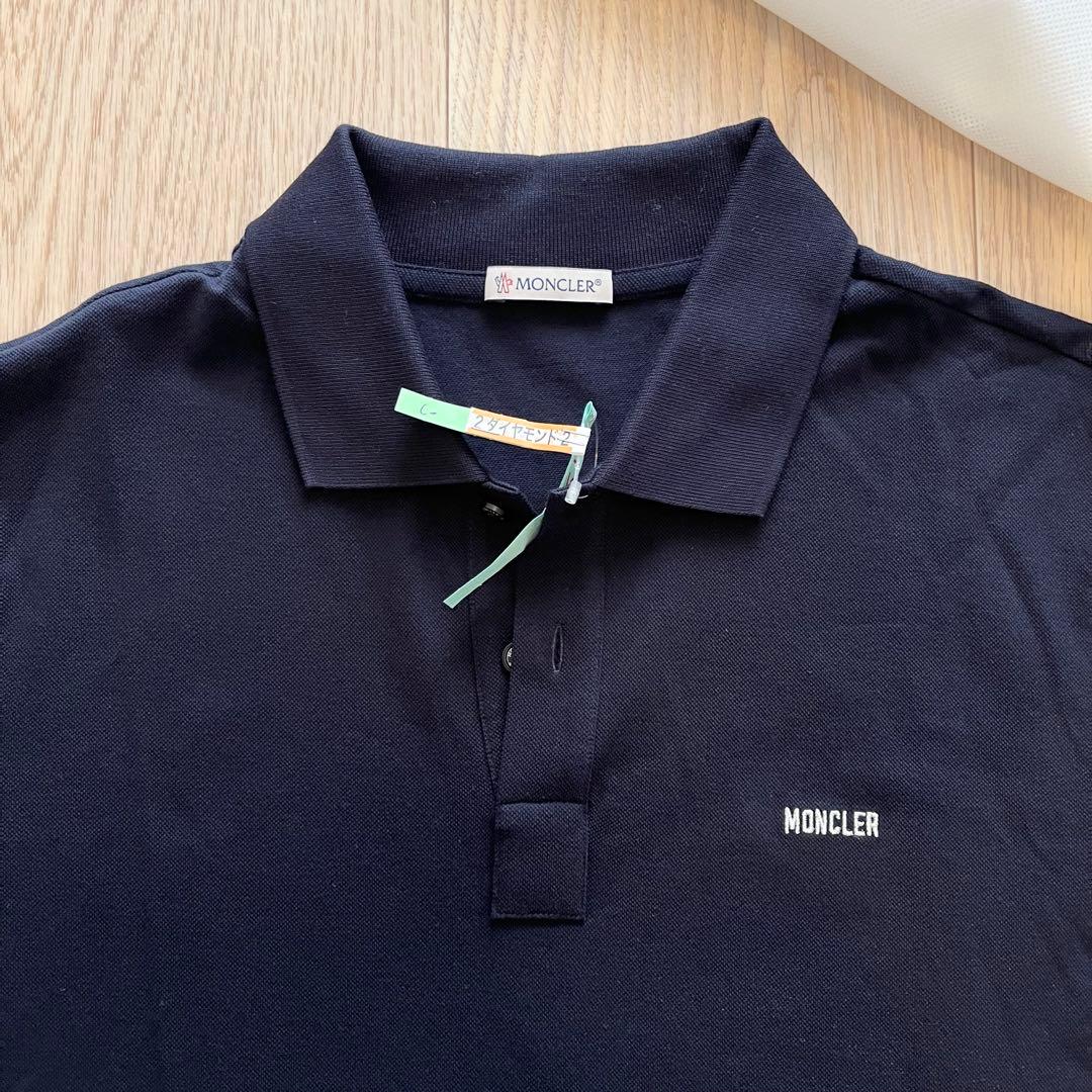 【ハナサク】MONCLER ストレッチポロシャツ ネイビー M