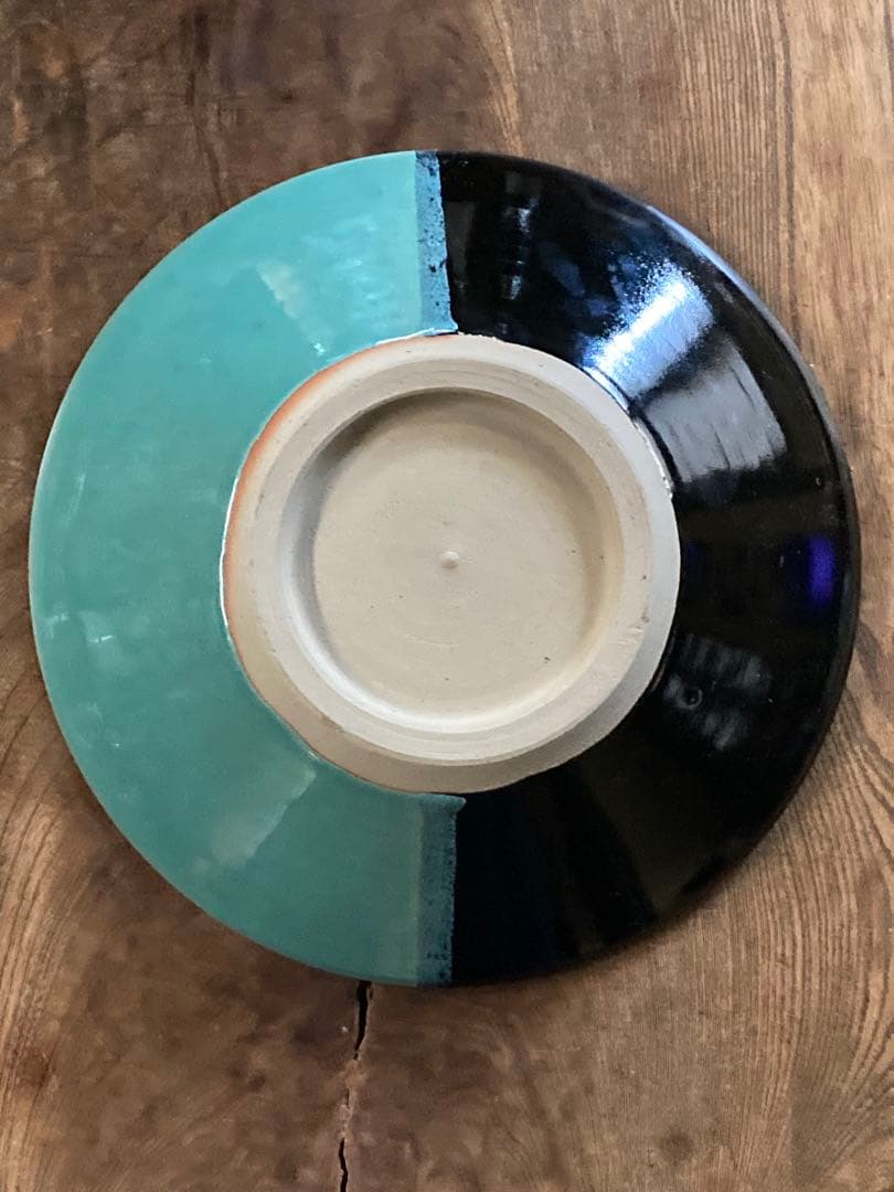 民藝 牛ノ戸焼 染分一尺大皿