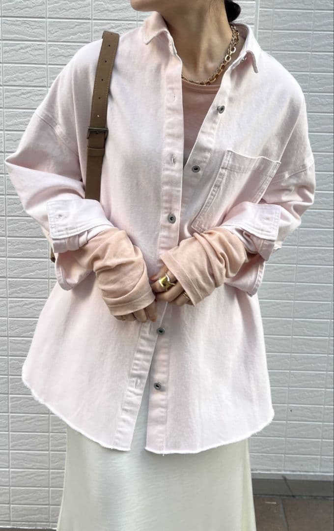 ☆新品タグ付き☆ DOUDOU ダメージデニムシャツ