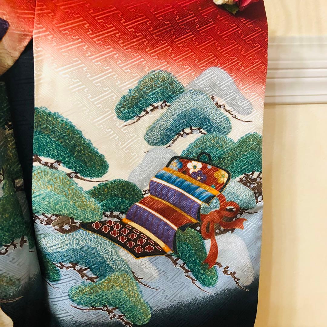 七五三五歳‼️完全️フルセット美品❤️新作黒×赤鷹煌びやか❤️家からは一切なし