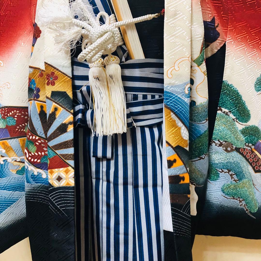 七五三五歳‼️完全️フルセット美品❤️新作黒×赤鷹煌びやか❤️家からは一切なし