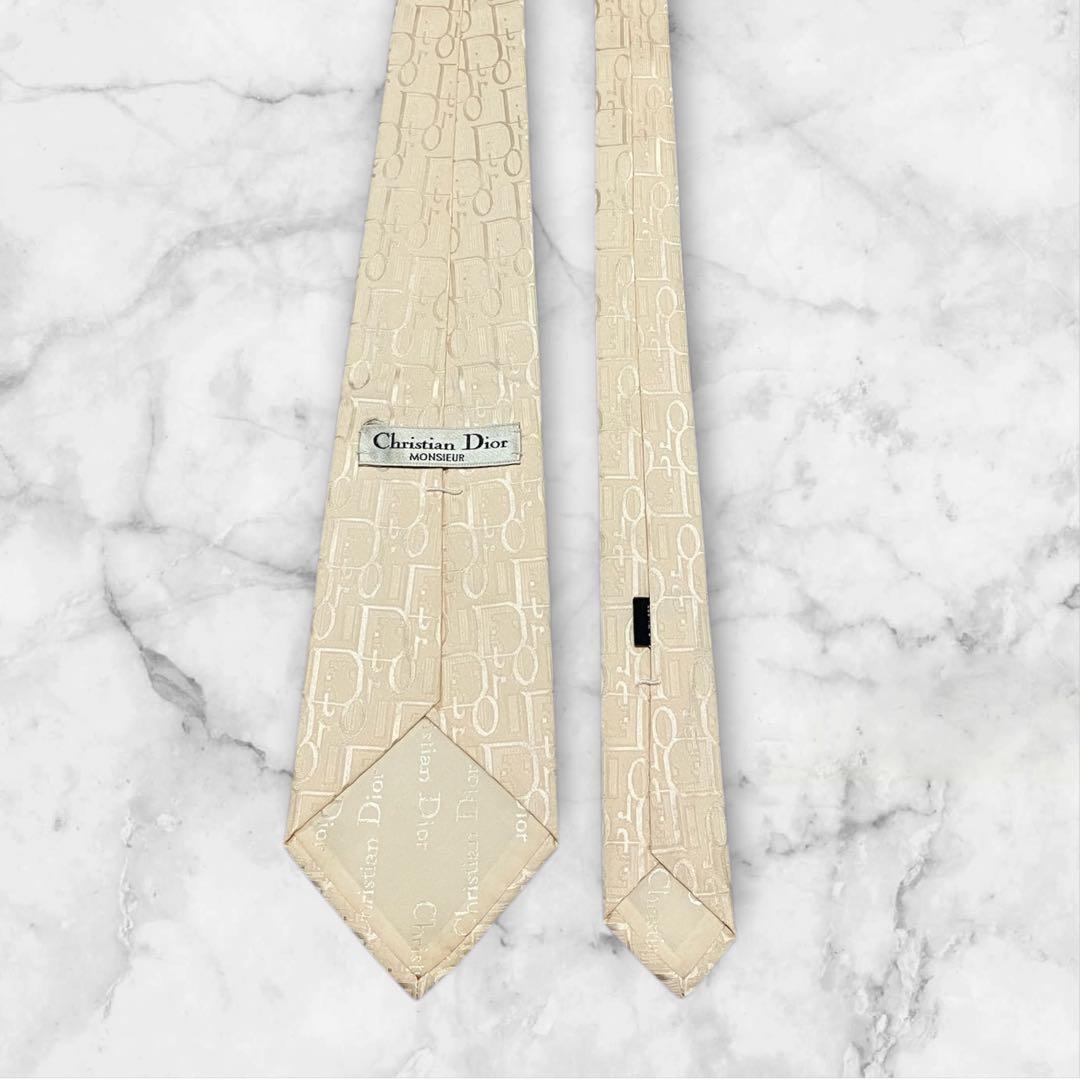 Dior ディオール　ネクタイ　ベージュ　トロッター