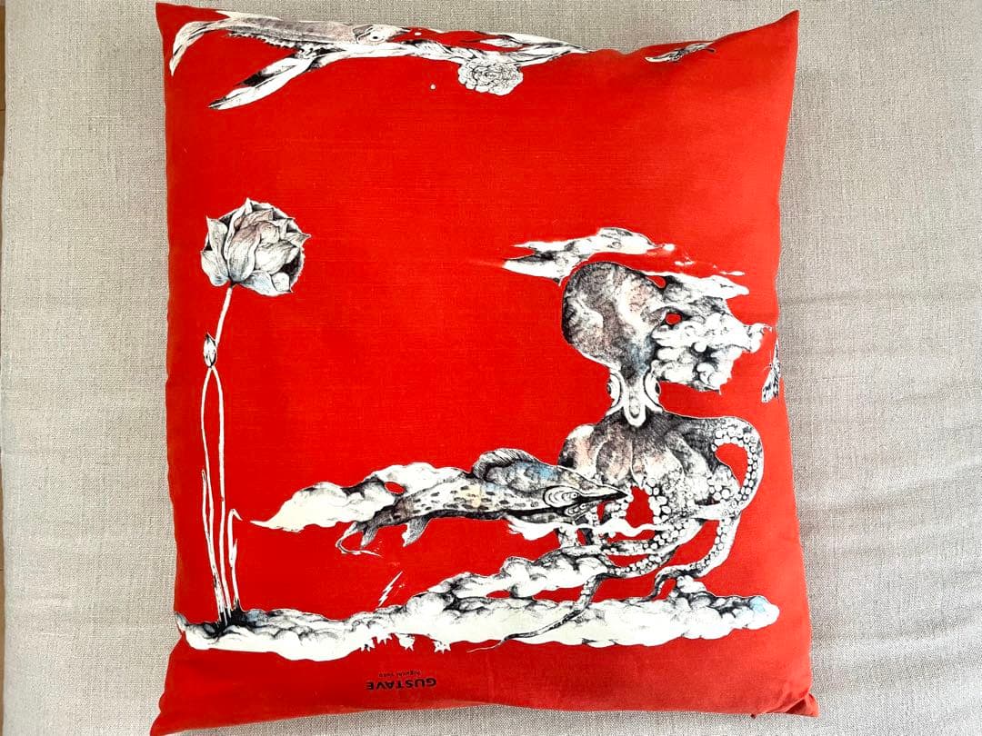 ヒグチユウコ　若冲雄鶏図　座布団カバー