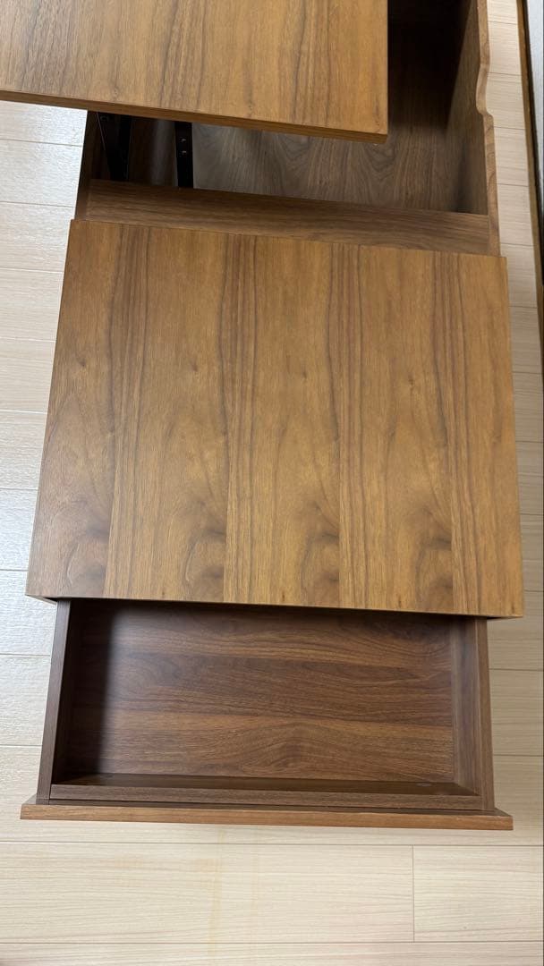 【美品】ウォルナット　ローテーブル　昇降式　鉄脚　LOWYA　ロウヤ