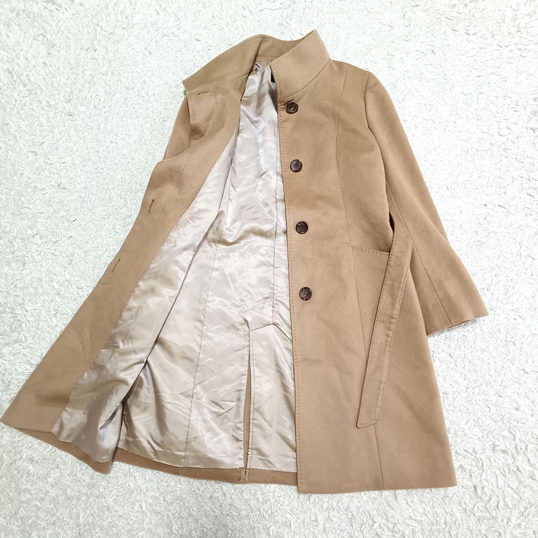 mugi♡様【23区】高級カシミヤ100% スタンドカラー ベルテッドコート