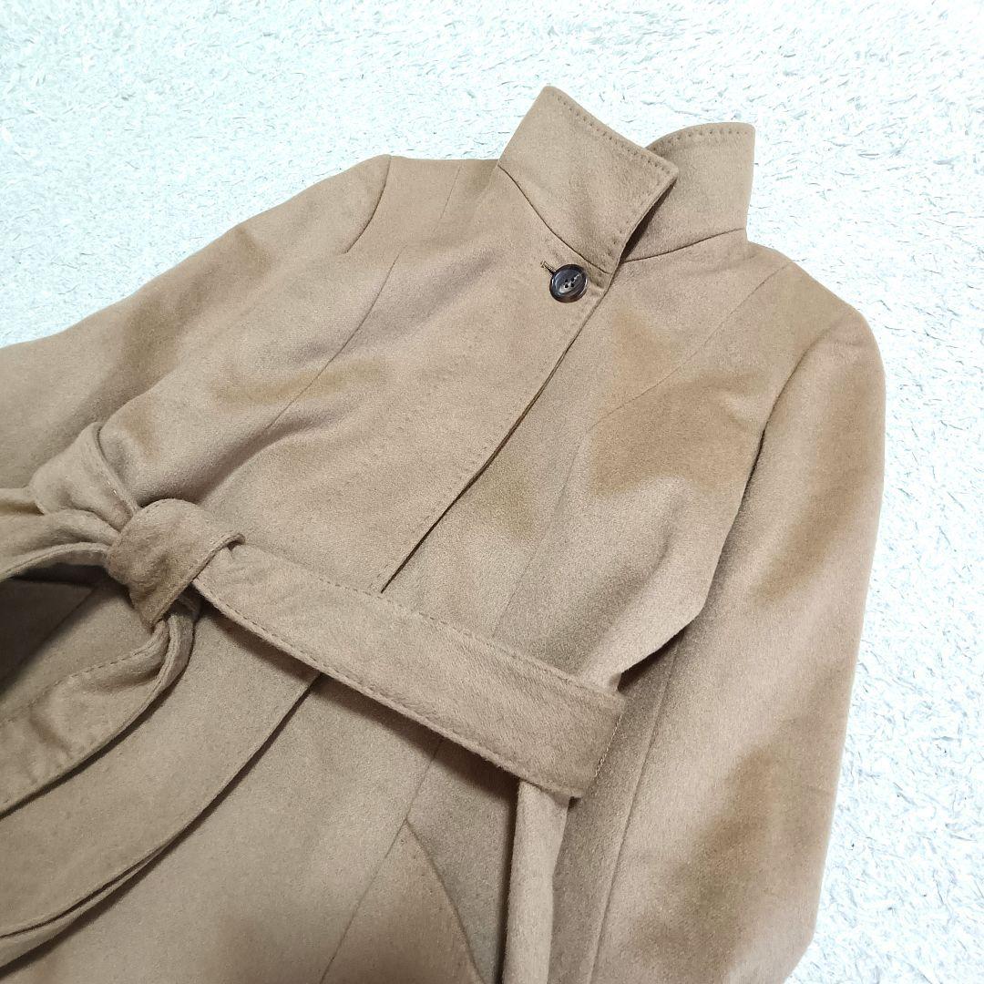 mugi♡様【23区】高級カシミヤ100% スタンドカラー ベルテッドコート