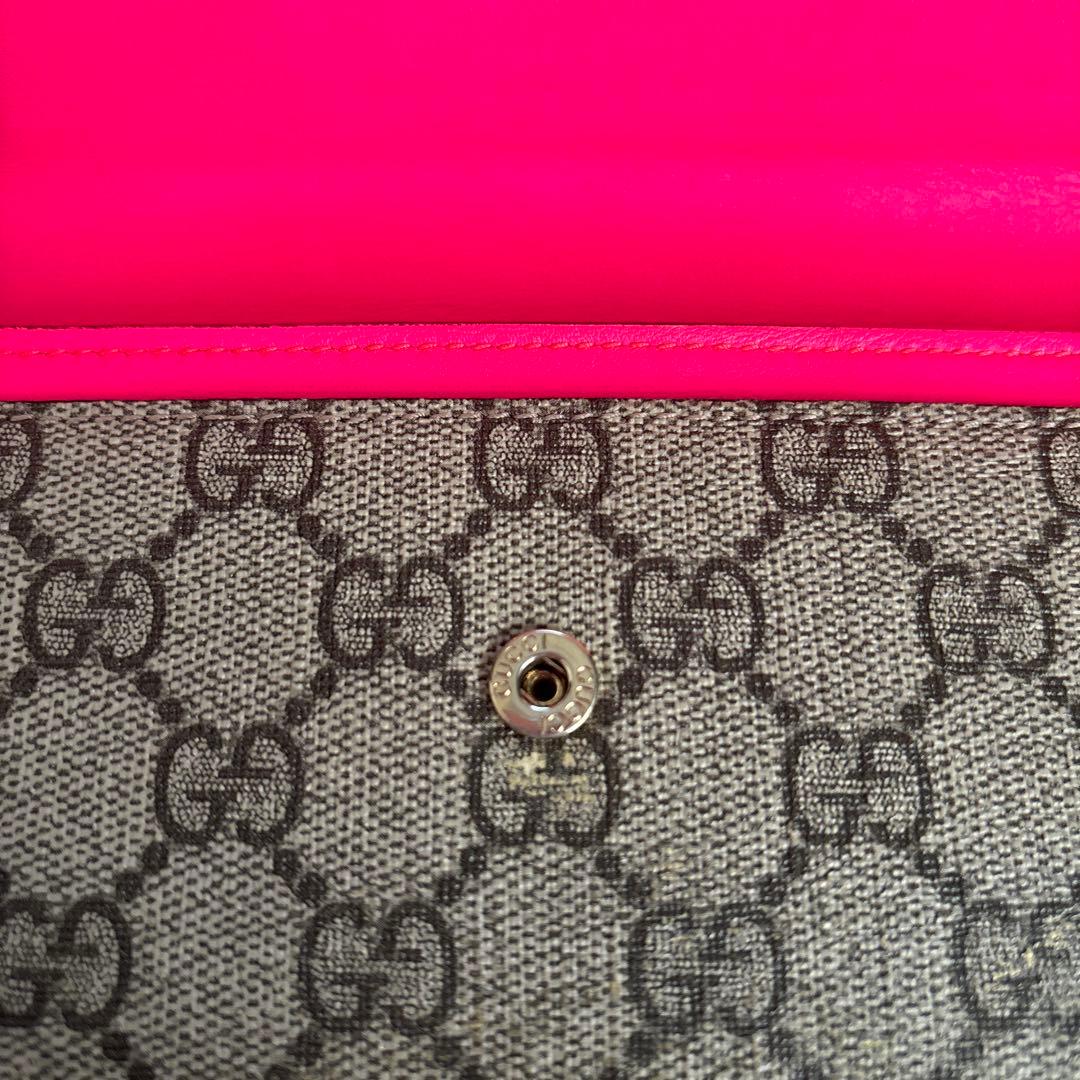 GUCCI GGパターン 長財布 ピンク内装