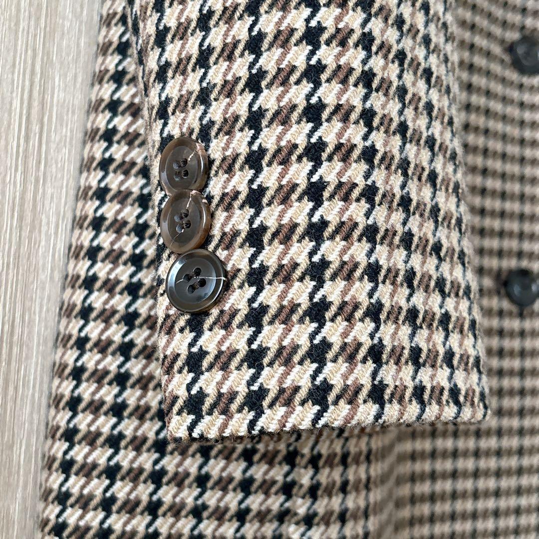 【1321】アナイ系列アルアバイル　チェックロングチェスターコート