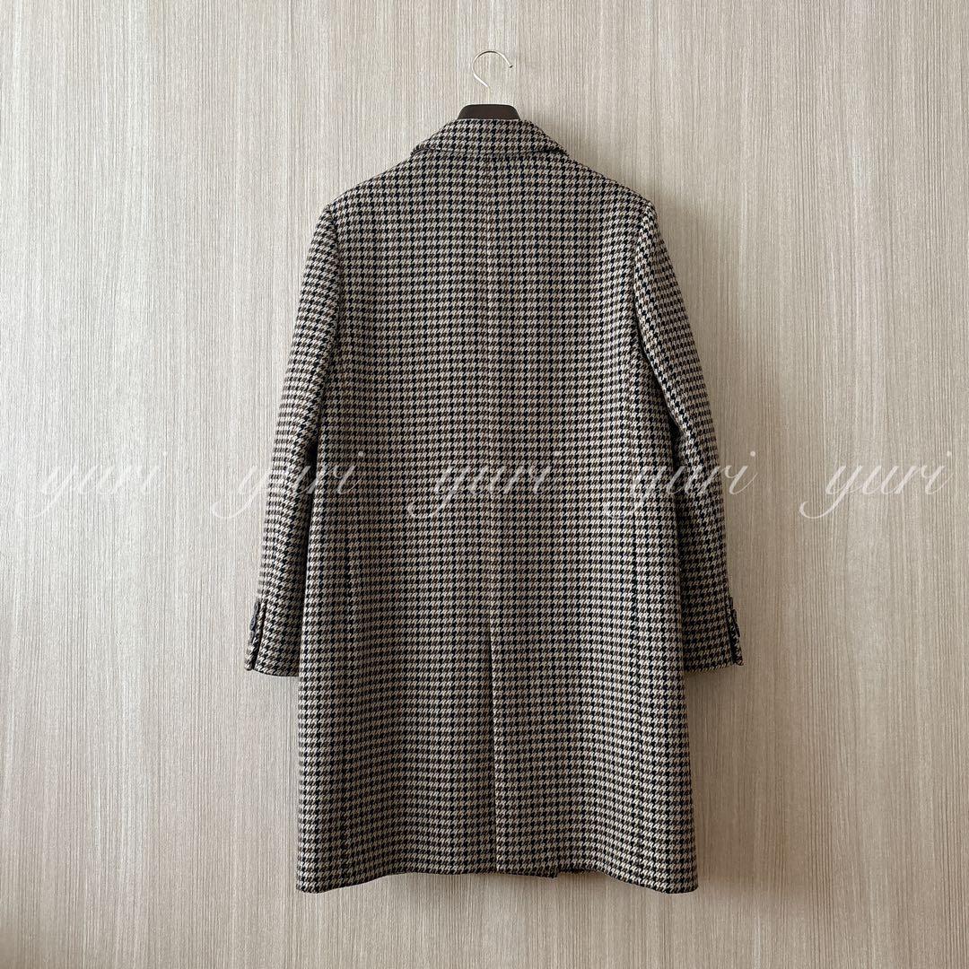 【1321】アナイ系列アルアバイル　チェックロングチェスターコート