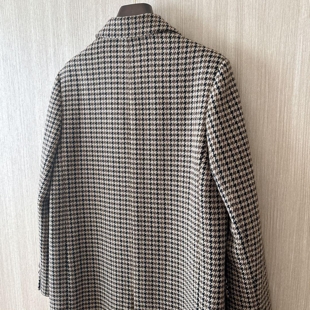 【1321】アナイ系列アルアバイル　チェックロングチェスターコート