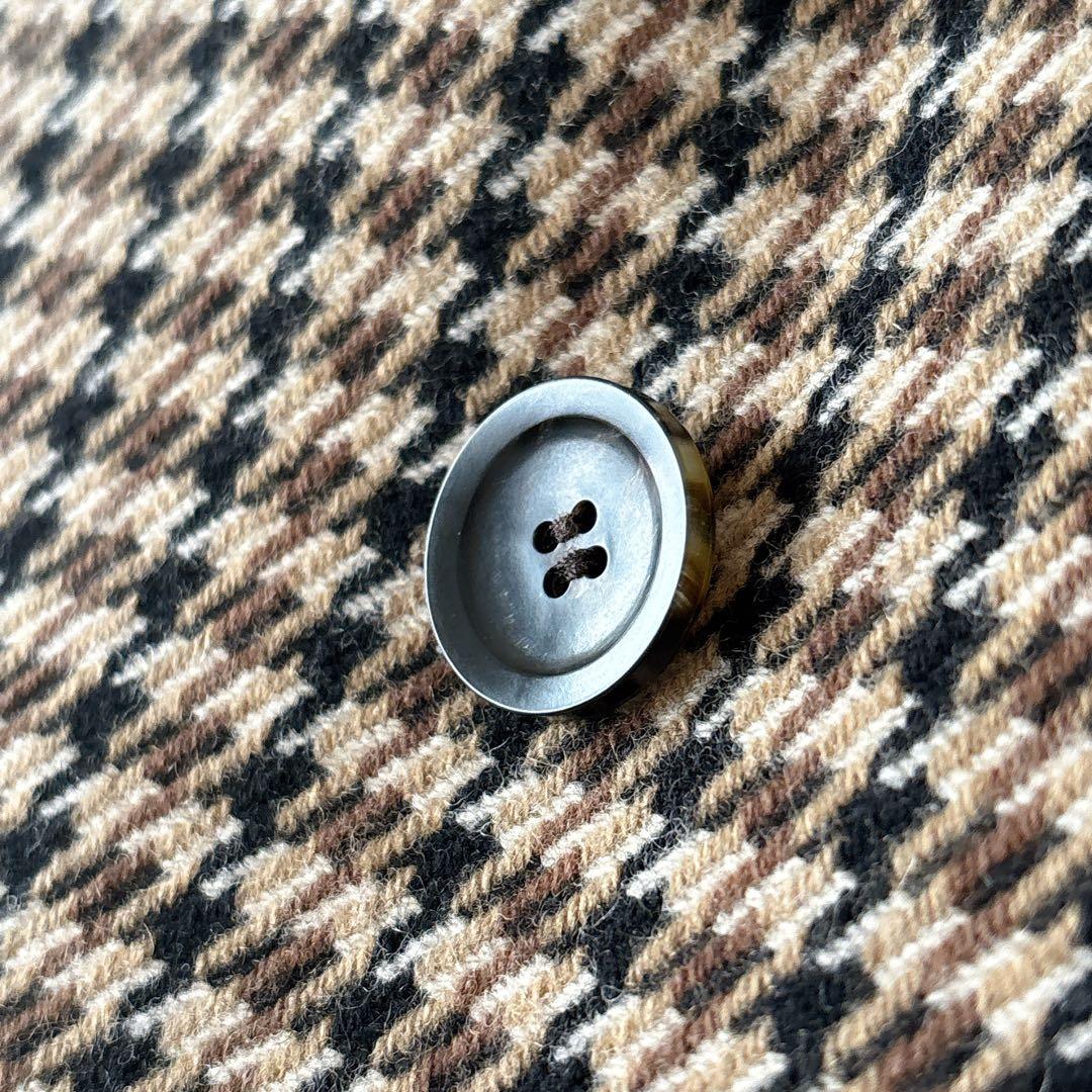 【1321】アナイ系列アルアバイル　チェックロングチェスターコート