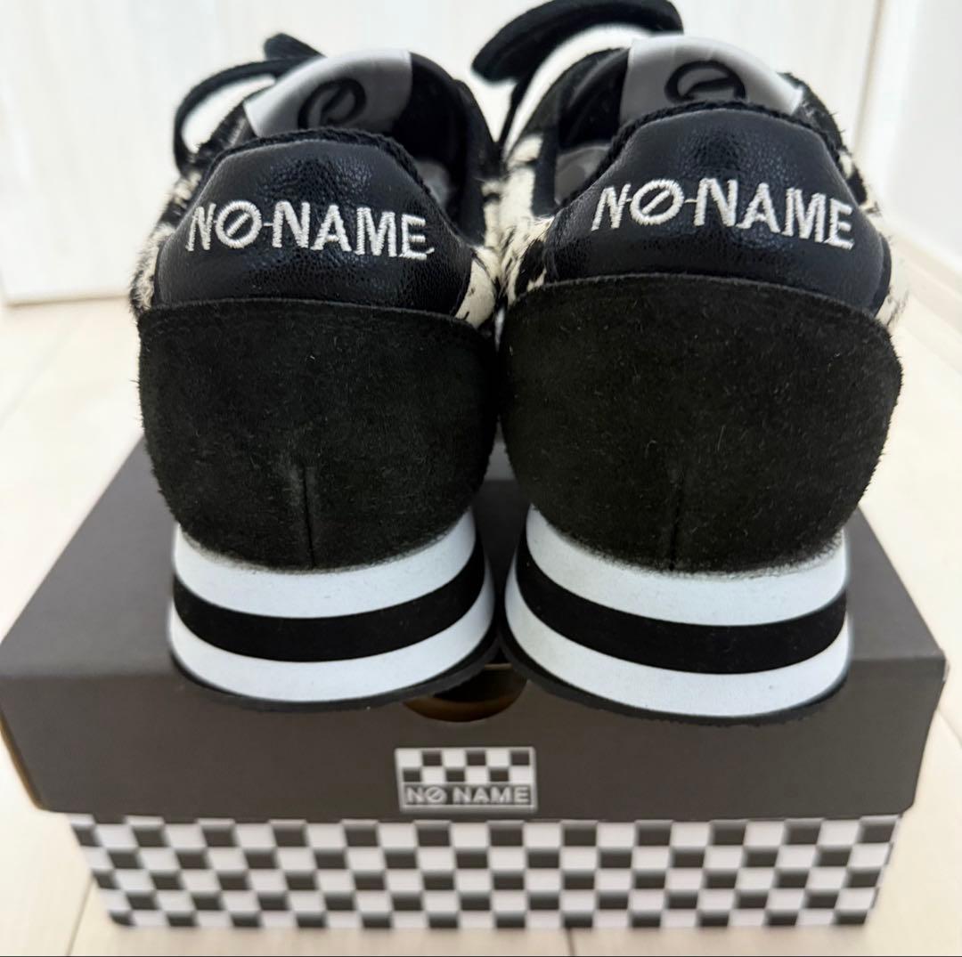 NO NAMEスニーカー 牛革コンビ軽量　ポニーヘア柄フレックスジョガー