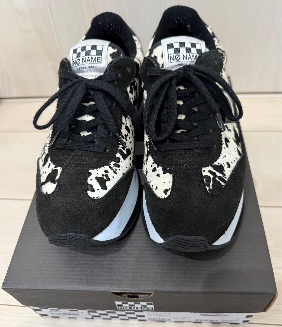 NO NAMEスニーカー 牛革コンビ軽量　ポニーヘア柄フレックスジョガー