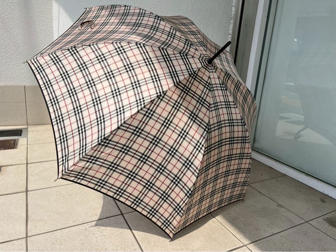 バーバリー Burberry 美品 雨傘 長傘 ノバチェック 希少 TZ6