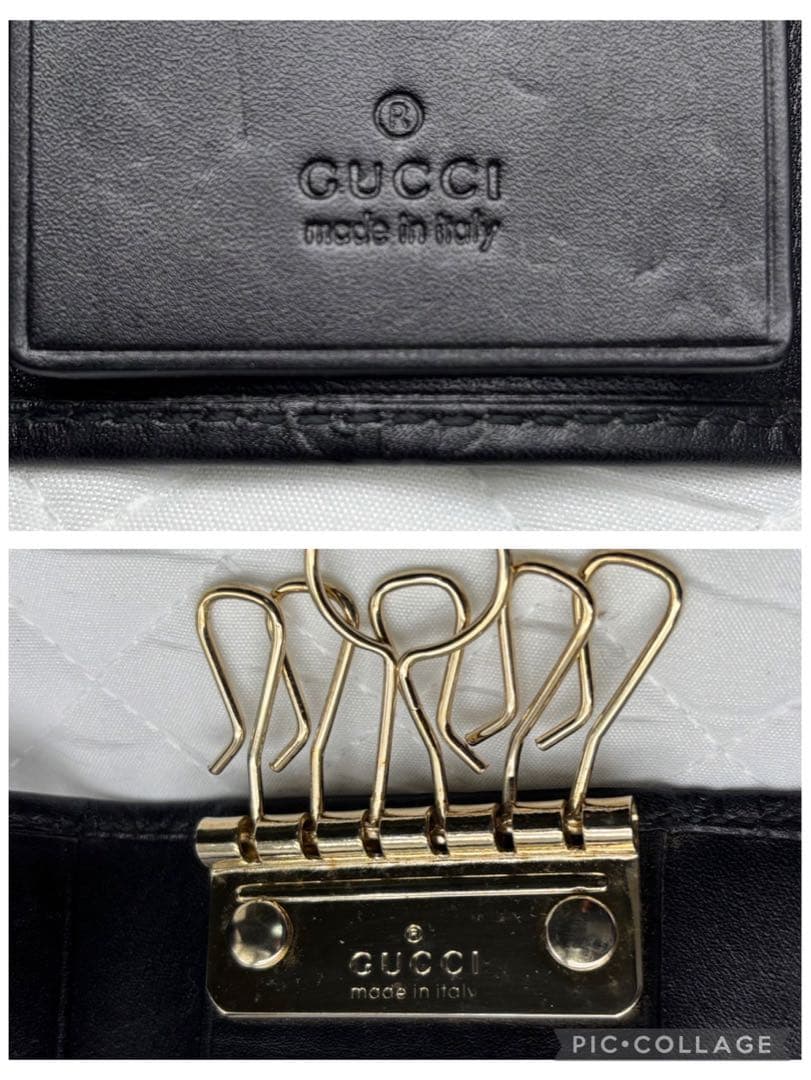 美品　GUCCI グッチ　シマレザー　6連レザーキーケース 138093