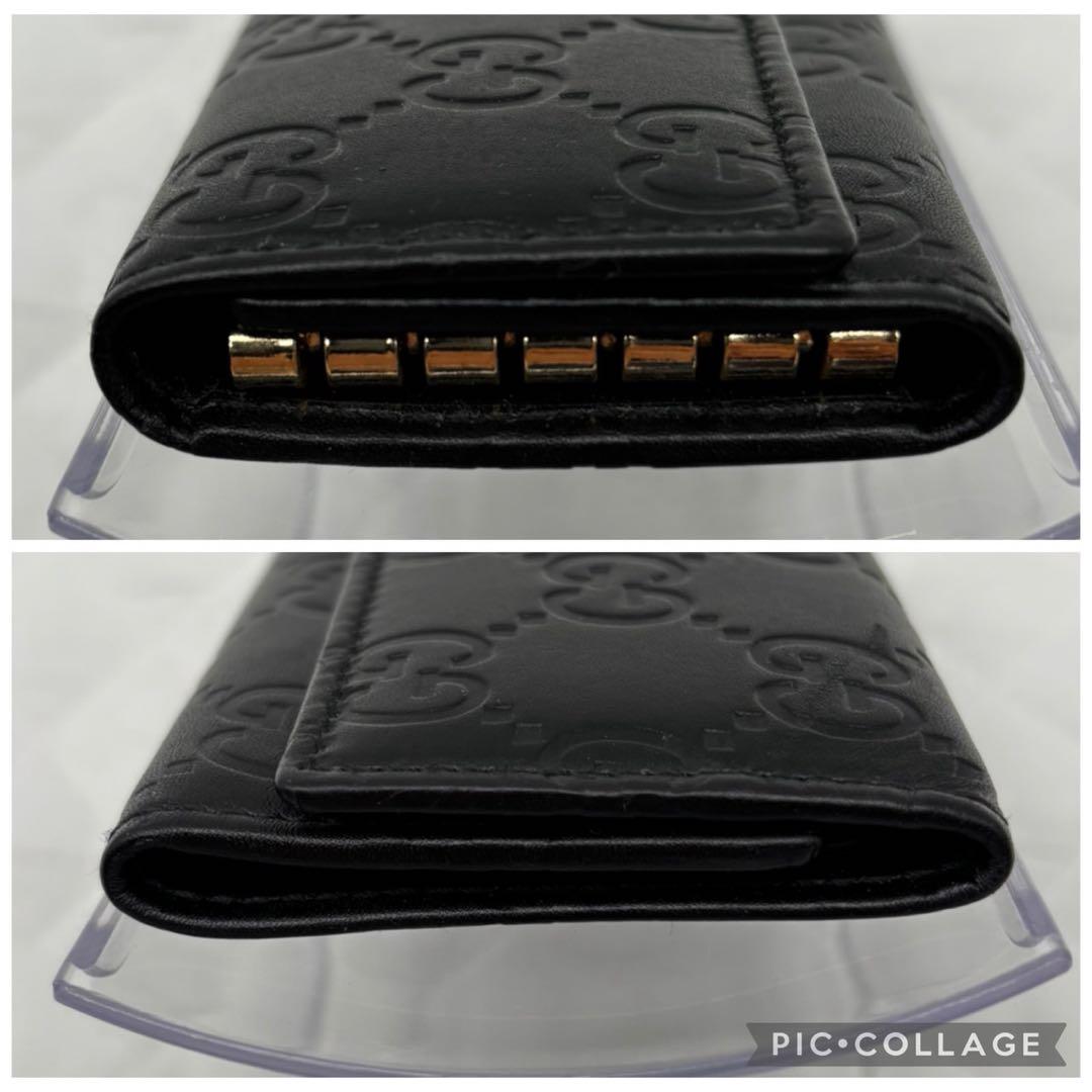 美品　GUCCI グッチ　シマレザー　6連レザーキーケース 138093
