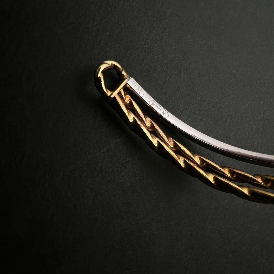 高級✨GSTVバングルSV×18KT金コンビ｜トゥービーゴールド｜イタリア製