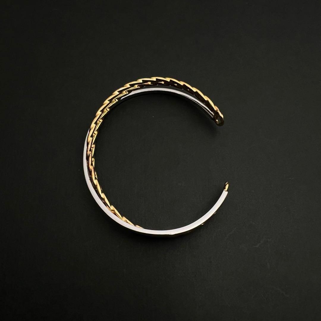 高級✨GSTVバングルSV×18KT金コンビ｜トゥービーゴールド｜イタリア製