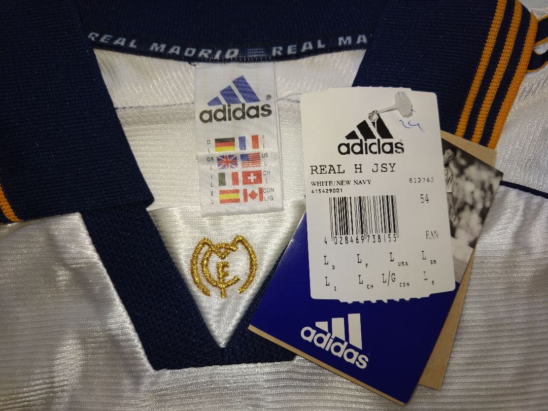 adidasレアル・マドリード98/00ホーム シャツ、パンツセット 未使用品