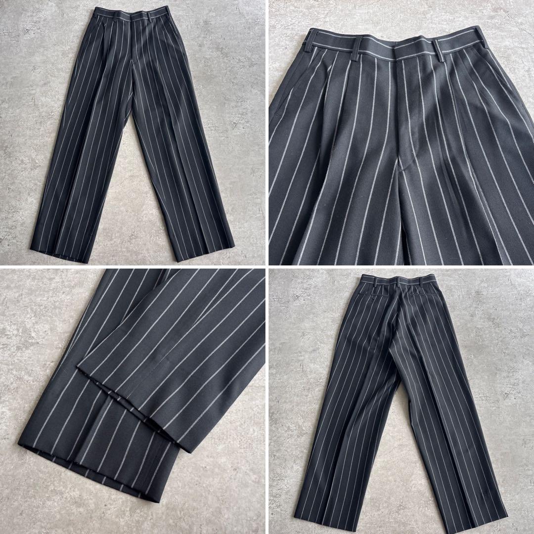 極美品■90's ヴィンテージ【M】ダブル スーツ セットアップ ストライプ.