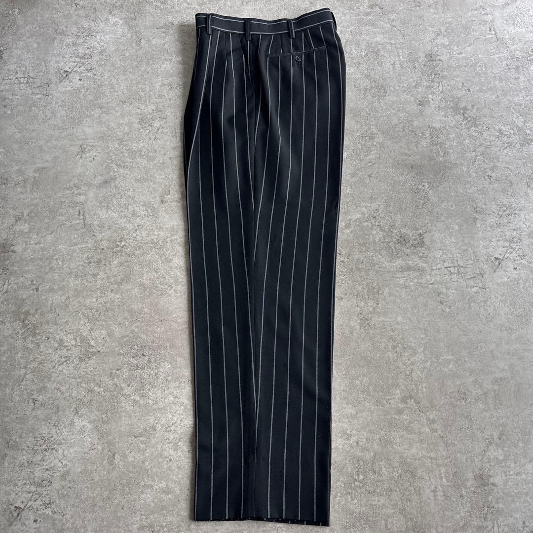 極美品■90's ヴィンテージ【M】ダブル スーツ セットアップ ストライプ.