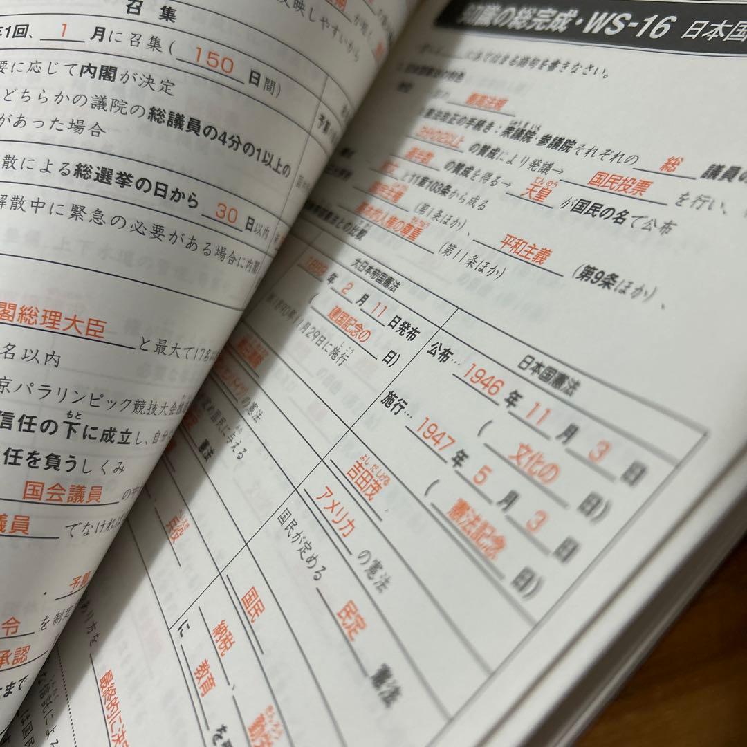 ㉔A サピックス　SAPIX 社会　知識の総完成　36回分　欠番なし　重要暗記