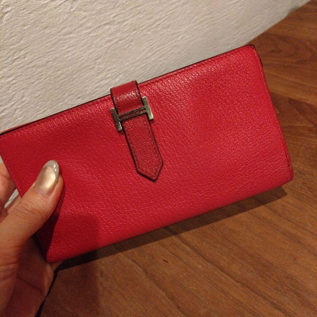 エルメス☆ベアンピンクレザー長財布