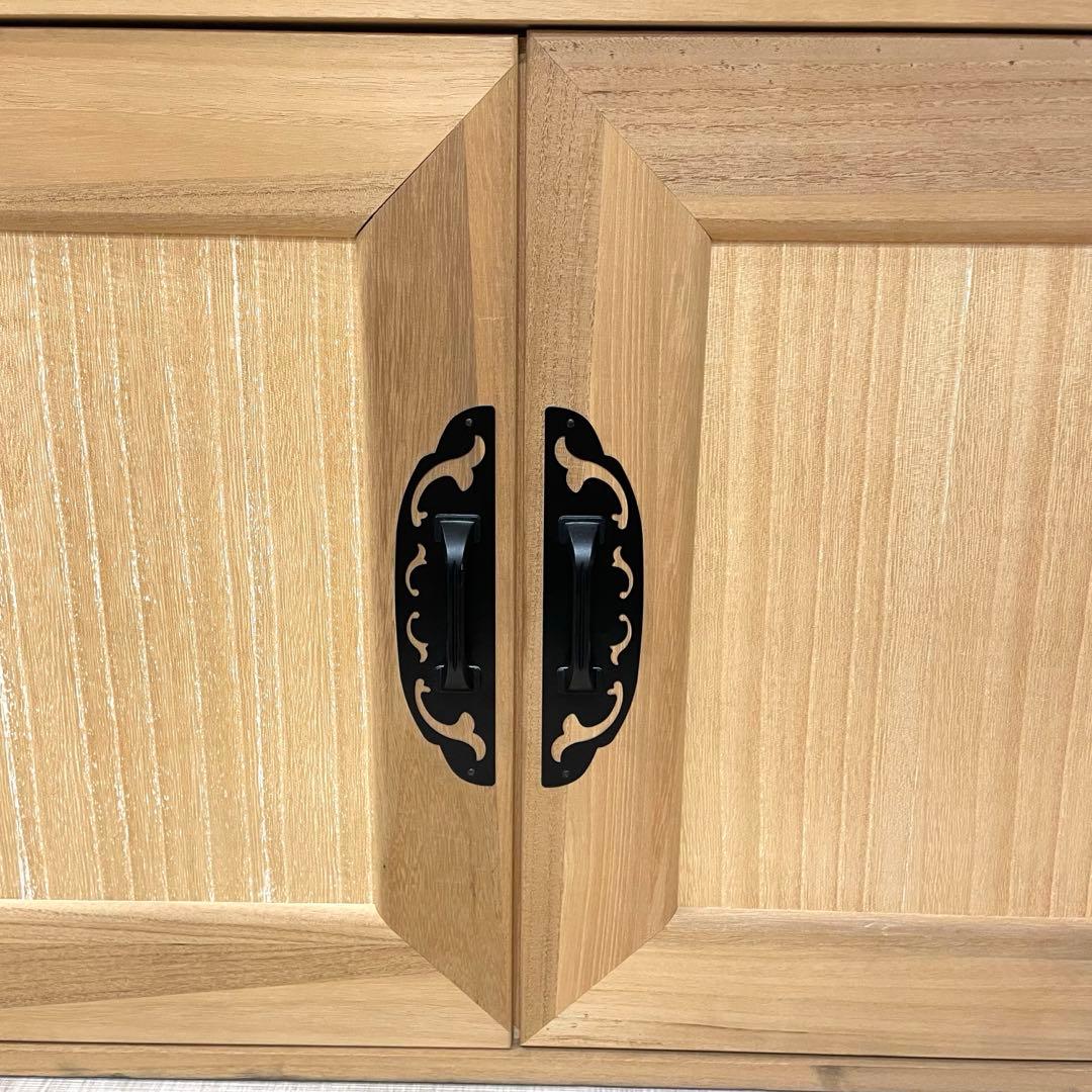 【美品】桐箪笥 小型収納棚 4段 衣装ダンス 着物 チェスト 観音開き 和装